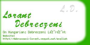 lorant debreczeni business card